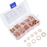 1 x RAW Customer Returns ASIV 200 pieces copper sealing rings assortment, M5-M14 copper flat washers sealing ring copper rings assortment set copper sealing rings 9 sizes  - RRP €9.96