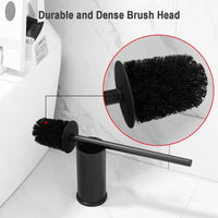 1 x RAW Customer Returns BGL Black Toilet Brush Holder, Black Aluminum Round Toilet Brush and Holder for Bathroom - RRP €17.99