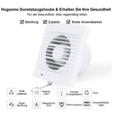 1 x RAW Customer Returns HUGOOME Exhaust Fan 100 mm 12W 130m h Ventilation Extractor with Anti-Return Check Valve Chain Switch, Window and Wall Mounted Fans for Kitchen Bathroom Greenhouse Garage -4 inch - RRP €31.07