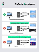 1 x RAW Customer Returns 4K 60Hz HDMI Splitter 1 in 2 out, HDMI distributor 1 in 2 out supports HDCP 2.2, 3D, UHD, CEC, HDMI splitter 2 monitors simultaneously for Xbox PS4 PS3 Roku Blu-Ray Player Firestick HDTV - RRP €24.35