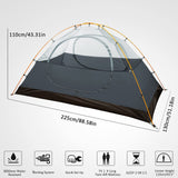 1 x RAW Customer Returns Bessport Tent 1 2 4 Person Ultralight 3-4 Season Waterproof Windproof Dome Tent, Small Pack Size, Suitable for Adults, Hiking, Camping, Outdoor 1 Person - Grey  - RRP €60.49