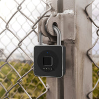 1 x RAW Customer Returns eLinkSmart Gym Padlock, Unlock by Fingerprint or iOS Watch App, Multi-User Waterproof Keyless Lock for Locker, Garage, Shed, School, Outdoor, Black - RRP €37.99