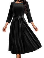 1 x RAW Customer Returns DRESSTELLS Women s Elegant Velvet Dress Christmas Dress Festive Dresses Vintage Retro Dresses Wedding Evening Dress Velvet Black M - RRP €33.72