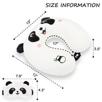 2 x RAW Customer Returns MissSoul Travel Pillow, Kids Travel Pillow with Sleep Eye Mask, Soft Memory Foam Neck Pillow for Children Boys Girls Teens Travel Accessories for Airplane - Panda Neck Pillow - RRP €31.98