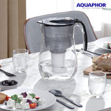 1 x RAW Customer Returns AQUAPHOR water filter Provence Black incl. 2 A5 filters I Carafe for 4.2l I Large water filter glass look I Reduces limescale chlorine I Table water filter I Stylish container I Perfect for the family - RRP €30.2