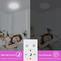 1 x RAW Customer Returns Osairous LED ceiling light with remote control, 24W RGB dimmable LED ceiling lamp, 6-color backlight, IP44 waterproof, for bedroom, living room, bathroom, kitchen 28cm 2200lm - RRP €29.99