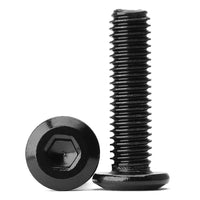 1 x RAW Customer Returns  20pcs M8x16mm Flat Head Hexagon Socket Screw 304 Stainless Steel Black Oxide Button Head Screw Lens Screw Full Thread - RRP €14.11