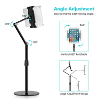 1 x RAW Customer Returns viozon Tablet Cell Phone Overhead Stand, Height and 360 Degree Angle Adjustable, Aluminum Desktop Stand Compatible with 3.5-11 Cell Phones or Tablets Like iPhone iPad Pro Air Mini, Samsung, Nexus DE-AP-4PB - RRP €65.99