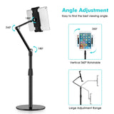 1 x RAW Customer Returns viozon Tablet Holder, 360 Degree Adjustable Height and Angle Adjustable Aluminum Tablet Stand, Compatible with 3.5-11 Cell Phones or Tablets, Such as iPhone iPad Pro Air Mini, Samsung, Nexus DE-AP-4PB - RRP €65.99