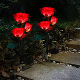 1 x RAW Customer Returns Anordsem 2 X Solar Lamp for Garden Color Changing Rose Lights LED Solar Lights Garden Stainless Steel Plug Waterproof for Garden, Balcony and Terrace Decoration Pink  - RRP €20.16