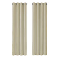 1 x RAW Customer Returns Deconovo Opaque Curtains with Cold Protection Curtain Opaque Cold Protection Curtain Opaque, 183 x 132 cm Height x Width , Beige, Set of 2 - RRP €28.49