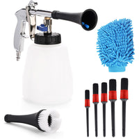 1 x RAW Customer Returns EXLECO Car Cleaning Gun, Interior Cleaner Washing Gun, 60L 6 9.2Bar Compressed Air Interior Washing Gun Portable Spray Gun with Foam Bottle, with Brush, for Car Dashboard Leather Seats - RRP €30.16