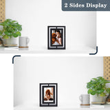 1 x RAW Customer Returns EXYGLO set of 2 360 rotating picture frames 10 x 15 cm with double glass, black photo frame wooden frame for vertical or horizontal display on the table - RRP €21.04