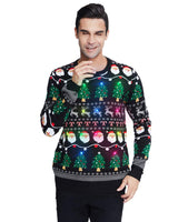 1 x RAW Customer Returns IDGREATIM Men s LED Light Christmas Sweater Ugly Christmas Sweater Santa Claus Long Sleeve Sweater for Christmas XL - RRP €46.38