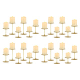 1 x RAW Customer Returns Romadedi metal candlestick candle holder gold for pillar candles candles Advent wreath set of 24 vintage modern decoration table decoration for Christmas wedding living room - RRP €85.7