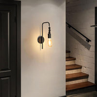 1 x RAW Customer Returns Goeco wall light indoor 2 pieces, E27 black retro wall lamp made of metal, vintage wall spotlight, wall lamp interior lighting for staircase hallway cafe bar restaurant hotel living room without bulb  - RRP €17.34