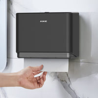 1 x RAW Customer Returns AIKE paper towel dispenser wall mounted without drilling, towel dispenser compatible Z-fold for paper fold size 25.4 x 8 cm or smaller, holds 200 sheets of paper - RRP €21.62