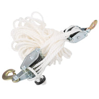 1 x RAW Customer Returns Pulley block with rope, 2000KG pulley cable winch with rope brake, 4-way adjustable rope ratchet with 20M nylon rope, for boat trailer caravan marine - RRP €55.29