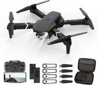 1 x RAW Customer Returns Drone with camera HD 4K, RC foldable FPV WiFi live transmission drone for children beginners, 2 batteries, long flight time, headless mode, trajectory flight, obstacle avoidance, one key take-off landing, - RRP €46.38