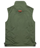 1 x RAW Customer Returns Yukirtiq Men s Outdoor Fishing Vest with Many Pockets Lightweight Safari Vest Multifunctional Vest Breathable Nylon Stand Collar Fishing Vest for Hunting Camping Photography Hiking, B-Army Green, XL - RRP €35.54