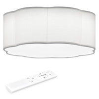 1 x Brand New Navaris LED ceiling light flower shape 8 leaves - dimmable with remote control - adjustable color temperature - design fabric ceiling lamp - white - RRP €62.71