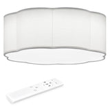 1 x Brand New Navaris LED ceiling light flower shape 8 leaves - dimmable with remote control - adjustable color temperature - design fabric ceiling lamp - white - RRP €62.71