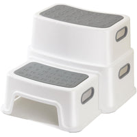 1 x RAW Customer Returns Children s Step Stool 2 Steps, Robust Stool Two-Step Step Stool for Bathroom, Sink and Toilet, Anti-Tilt and Anti-Slip, Safe for Toddlers Polypropylene PP White - RRP €25.2