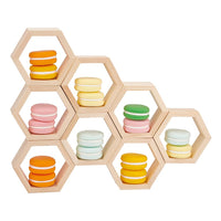 1 x RAW Customer Returns PH PandaHall 10pcs Honeycomb Cupcake Stand Honeycomb Shelves Hexagonal Cake Display Holder Floating Wood Table Sign With 30pcs Adhesive Tape For Baby Shower Birthday Party - RRP €38.49