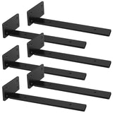 1 x RAW Customer Returns Riuog 6 Pack Shelf Brackets, 25CM Floating Invisible L Shelf Brackets, Industrial Metal Shelf Brackets, Brackets for Shelves Black  - RRP €30.54