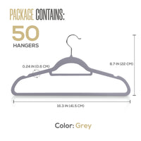 1 x RAW Customer Returns Utopia Home Velvet Hangers - Velvet Suit Hangers with Tie Bar - Non-Slip Gray, Pack of 50  - RRP €23.59