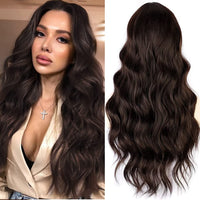 1 x RAW Customer Returns PORSMEER Women s Wig Dark Brown Long Curls Wavy Natural Synthetic Hair Wig Wigs for Women Girls Suitable for Everyday Cosplay Costume Carnival Party Wig - RRP €24.18