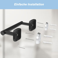 8 x Brand New Toilet Paper Holder, Waterproof Wall Mounted Anti-Rotation Toilet Paper Roll Holder Screws Mounting for Bathroom and Kitchen Accessories - Matte Black - RRP €64.4