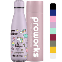 1 x RAW Customer Returns Proworks Stainless Steel Water Bottle, BPA Free Vacuum Insulated Thermal Metal Water Bottle for 12 Hours Hot 24 Hours Cold Drinks, Sports and Gym Water Bottle - 1 Litre Be Unique Unicorn - RRP €34.52