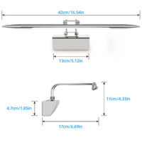 1 x RAW Customer Returns MantoLite Dimmable Wall Light, IP44 Acrylic Vanity Wall Lights Bathroom Mirror Lights, 42CM Indoor Lighting Picture Light Bedside Reading Lamps Wall Light Fixtures 6W 4000K Polished Chrome  - RRP €46.0