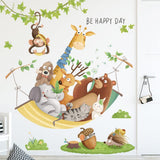 1 x Brand New Tree and Animals Wall Stickers,Children s Animal Wall Stickers,DIY Removable Forest Animals Sticker,Mural for Children s Room Nursery Living Room Decorations,Tree and Animals Wall Stickers - RRP €11.34