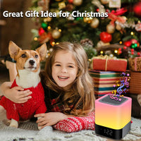 1 x RAW Customer Returns Bluetooth speaker with light, bedside lamp touch dimmable, Bluetooth speaker alarm clock, 5 in 1 multifunctional RGB multi-color changing bedside lamp, gifts for girls children teenagers - RRP €39.31