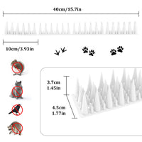 1 x RAW Customer Returns EXLECO Plastic Bird Deterrent, 4.8 Meters, 12 Pieces, 3 Rows Long, for Cats, Cat Walkways, Martens, Fence, Windowsill, Roof Transparent - RRP €24.01