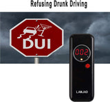 1 x RAW Customer Returns LAMJAD Breathalyzer, Breathalyzer Police Accurate with 12 Mouthpieces, Professional Portable Breathalyzer with LED Display - RRP €24.19