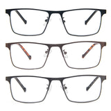 1 x RAW Customer Returns KoKoBin 3 Pack Rectangular Reading Glasses with Spring Hinges Blue Light Blocking Reading Glasses, Lightweight Reader for Men and Women with Metal Frame 3 Pack, 3 - RRP €58.8