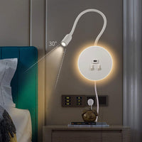 1 x RAW Customer Returns AWEKLIY LED gooseneck reading lamp wall lamp USB charging with switch adjustable spotlight wall reading lamp bed lamp inside reading light bedroom 3W 3000K 8W 6000K with plug and cable, white - RRP €35.99