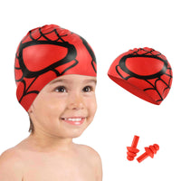 1 x Brand New Swimming cap for children, silicone waterproof swimming cap, swimming cap for children with earplugs, waterproof swimming cap, swimming cap for 3-12 year old children boys and girls A  - RRP €36.0