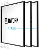 1 x RAW Customer Returns QWORK Set of 3 Aluminum Photo Frames - Shatterproof Plexiglas Glass - 30 x 40 cm - RRP €33.26