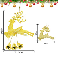 13 x Brand New AFASOES 16 Pieces Christmas Hanging Reindeer Golden Christmas Tree Decoration Reindeer with 10 Small Reindeer Christmas Bells Christmas Decoration Christmas Decorations Elk Christmas Tree Pendant Ornaments - RRP €105.82