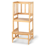 1 x RAW Customer Returns COSYLAND learning tower from 1 year, height adjustable, stylish anti-tip learning tower from 2 years, Montessori learning tower made of FSC natural bamboo, Little Helper learning tower white  - RRP €70.07