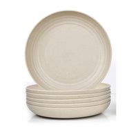 1 x RAW Customer Returns JSYMJSY Deep Plate Set, 6-Piece 23cm Dinner Plates Break-Resistant, Plastic Reusable Dinner Plates, Camping Plates, Lightweight, Plastic BPA-Free, Microwave Safe, Dishwasher Safe, Gray - RRP €17.14