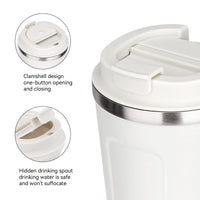 1 x RAW Customer Returns ERBO coffee mug to go, thermal mug Edelsthal, leak-proof coffee cup coffee mug with lid, coffee to go mug, thermal mug for on the go, environmentally friendly, white pink 380ml - RRP €21.17