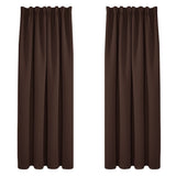 1 x RAW Customer Returns Deconovo Opaque Curtains Blackout Curtains with Gathering Tape Bedroom, 175x140cm HeightxWidth , Dark Brown, Set of 2 - RRP €33.38