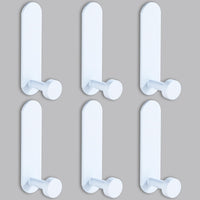 1 x RAW Customer Returns HNVNER Adhesive Hooks Extra Strong 6 Pieces, White Towel Holder Without Drilling Hooks Self-Adhesive, Metal Wall Hooks for Bathroom Toilet Kitchen Office - RRP €15.12