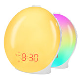 1 x RAW Customer Returns BELLALICHT Light Alarm Clock Wake Up Light, Full Screen Lighting Sunrise Simulation Dual Alarm Clock, Sleep Aid, Snooze FM Radio Multi Color Lights and Sounds for Children Adults - RRP €34.27