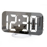 1 x RAW Customer Returns SZELAM Digital Alarm Clock, Bedside 7 Inch LED Mirror Alarm Clock with 2 USB Charging Ports, Snooze Mode, Auto Brightness Adjustment, Easy to Set Up Desk Clock for Home Office - RRP €22.61